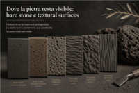 Là où la pierre reste visible bare stone et textural surfaces